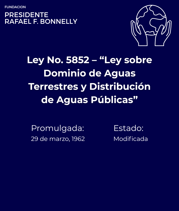 Ley No. 5852 — Ley sobre Dominio de Aguas Terrestres y Distribución de Aguas Públicas (29 mar 1962)