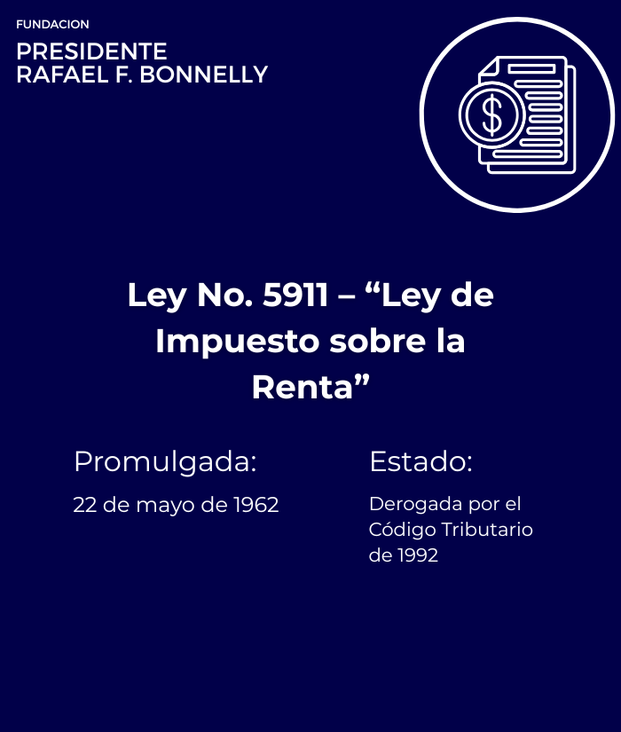 Ley No. 5911 — Ley de Impuesto sobre la Renta (22 may 1962)